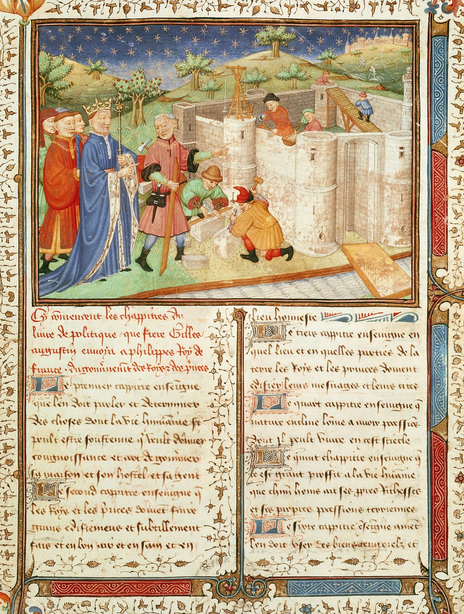 Ms 1015 fol.1 Illustration du Gouvernement des Rois et des Princes - French School