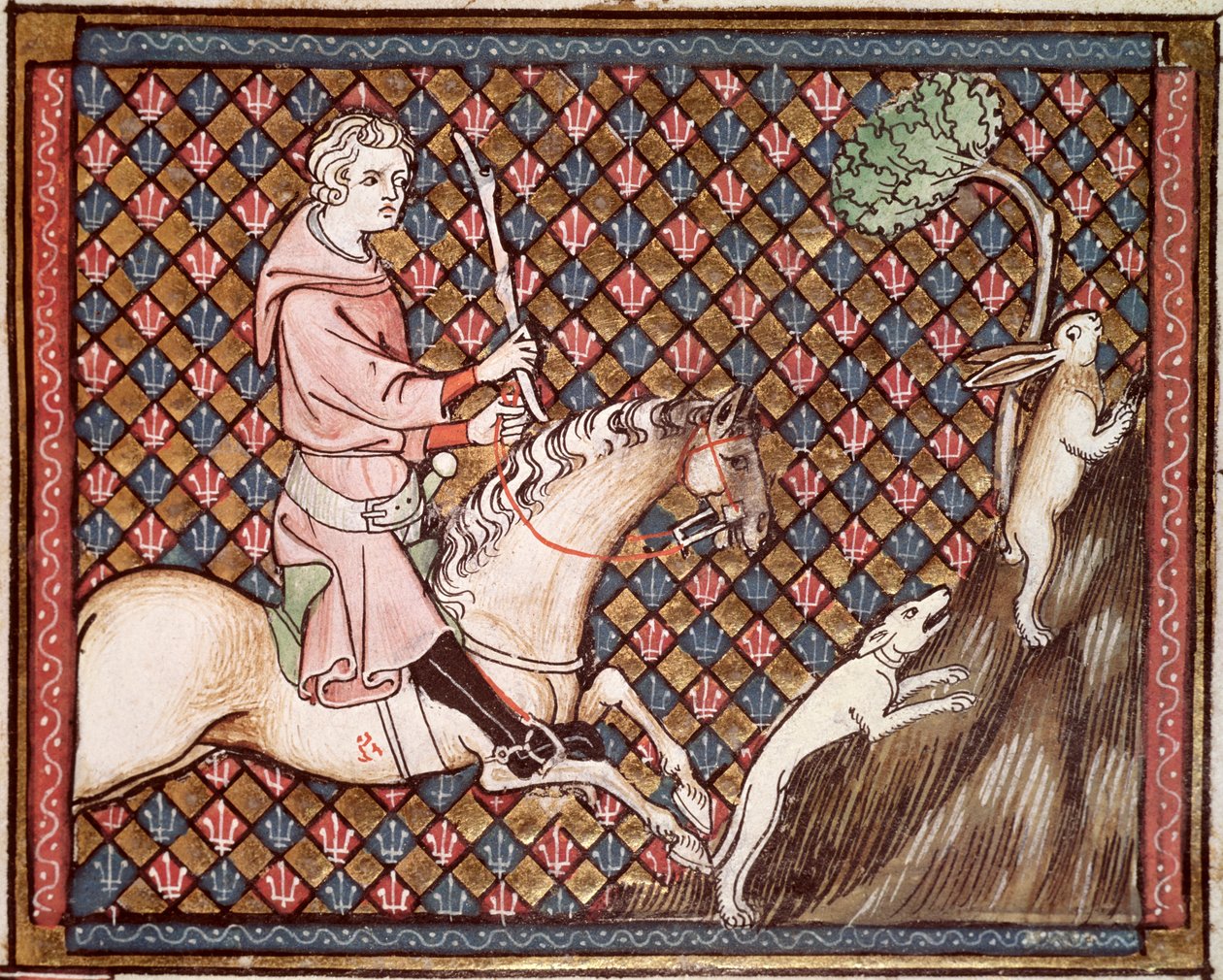 Ms 1044 fol.76 Chasse aux lièvres, de l