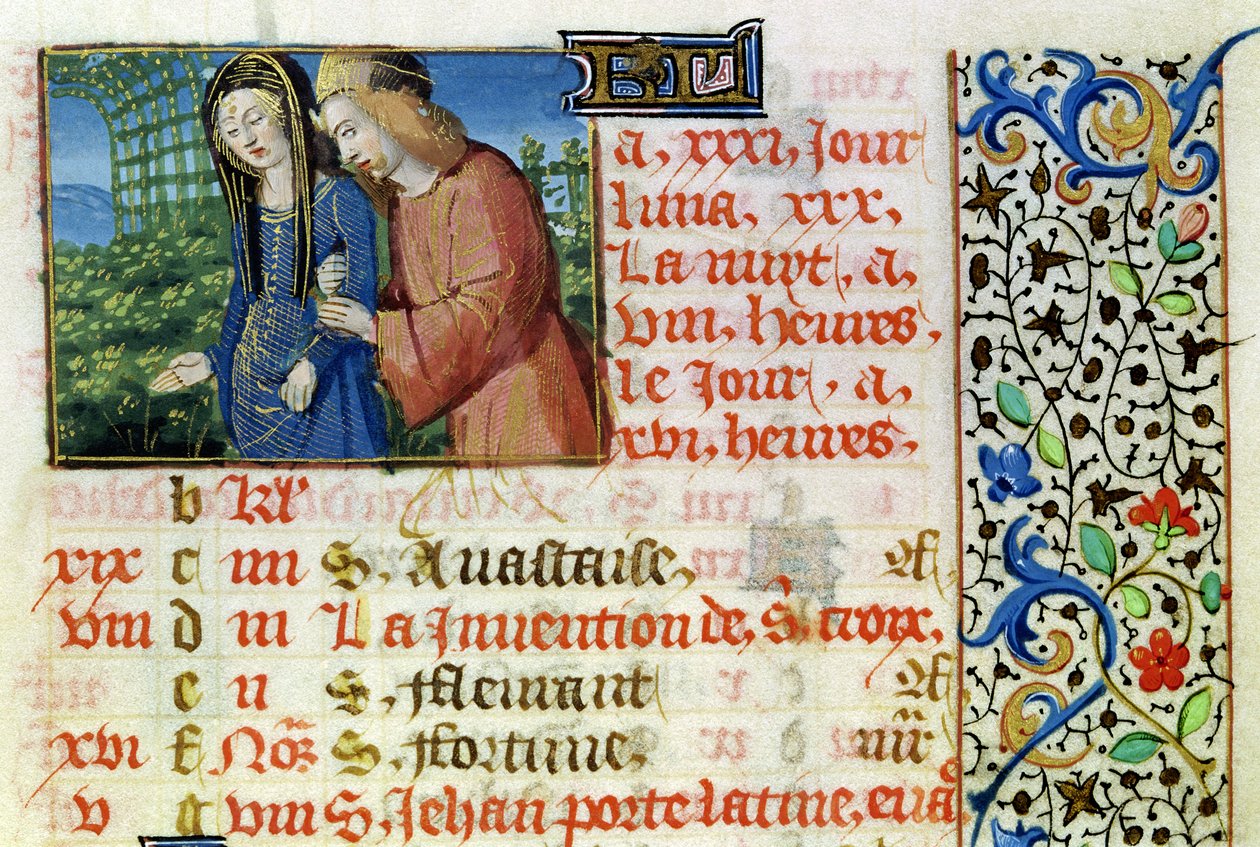 Ms 134 Mai : Couple en cour, d