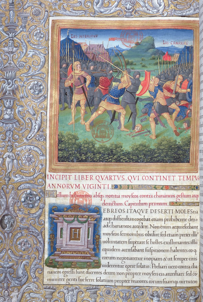 Illustration du Livre IV (Du rejet de cette génération à la mort de Moïse), Chapitre 1 des Antiquités des Juifs (Antiquitates Judaicae) par Flavius Josèphe - French School