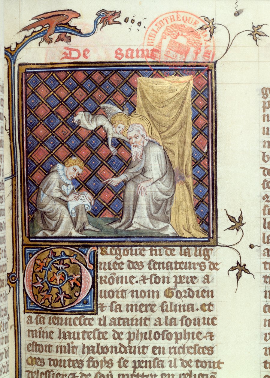 Ms 1729 Saint Grégoire, de Legenda Sanctorum Aurea par Jacques de Voragine, c.1370 - French School