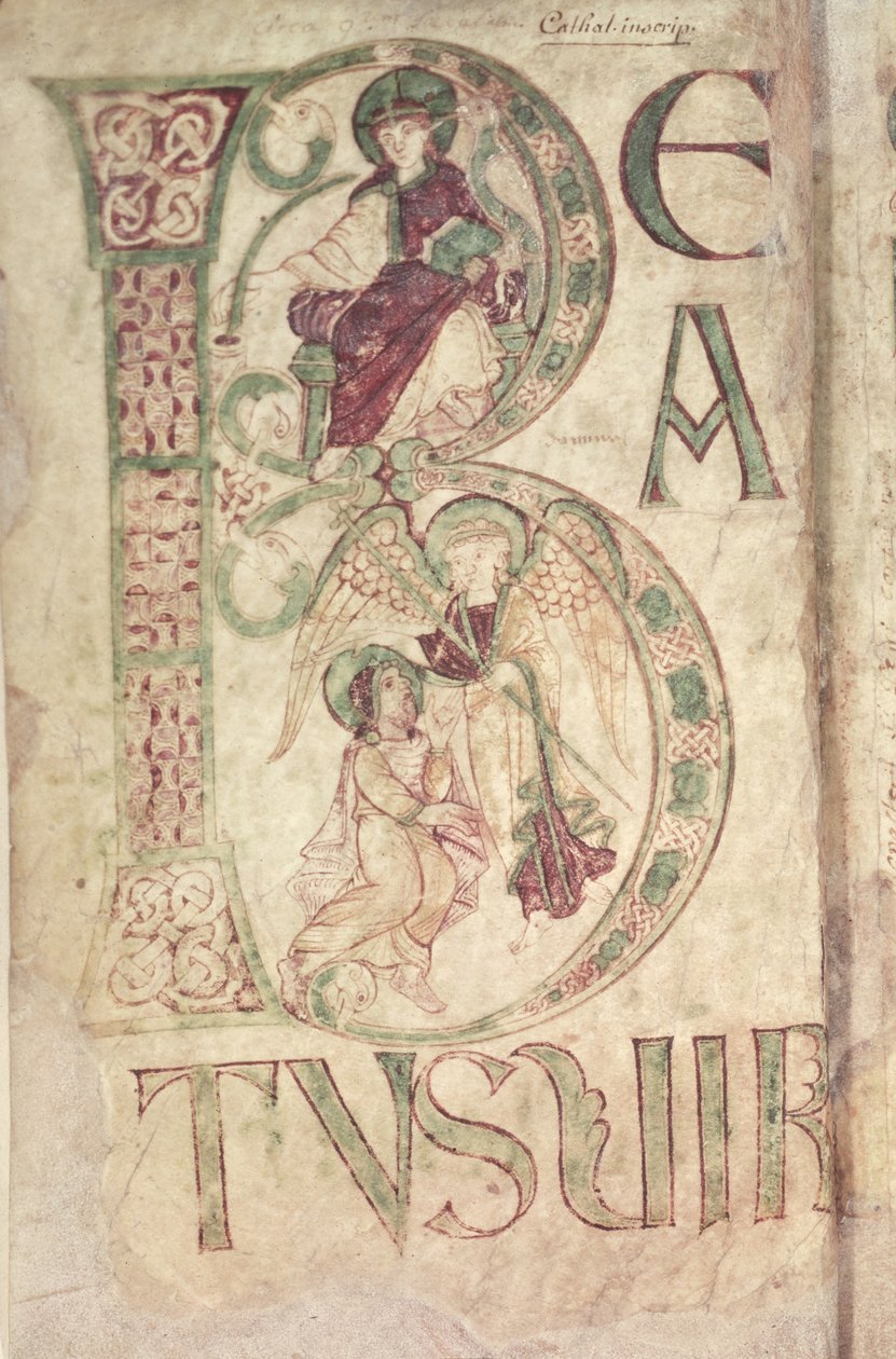 Initiale historiée B représentant Saint Jean l