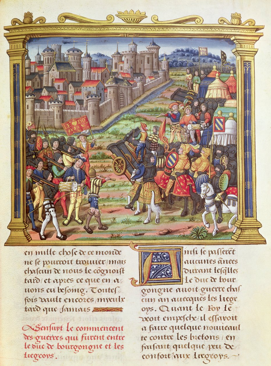 Guerre entre Charles le Téméraire, duc de Bourgogne et Liège en 1467-68, des Mémoires de Philippe de Commynes (1445-1509) - French School