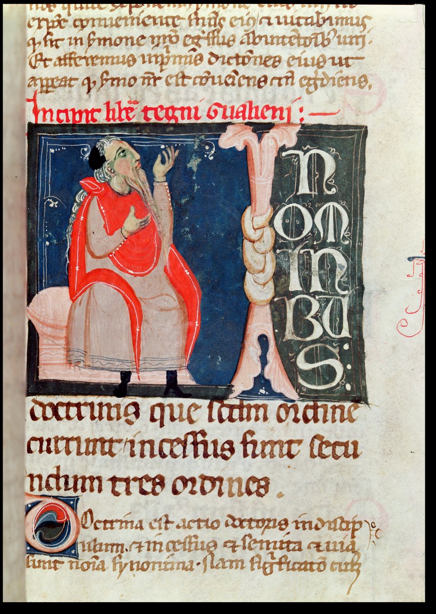 Ms. 2046 fol. 261 Un Scientifique, illustration au début des Commentaires par Aliben Rhodonan sur Ars Parva par Galien - French School