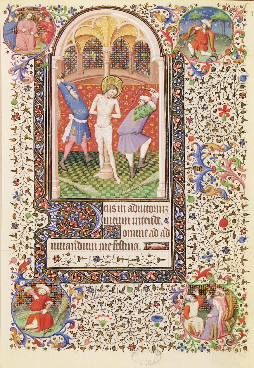 Ms 547 fol.13 Flagellation, d