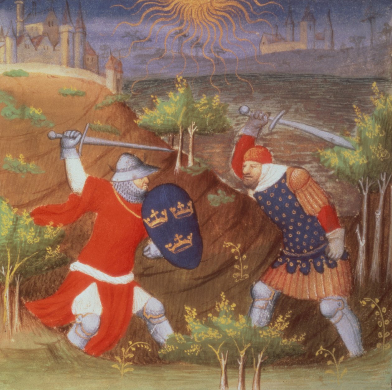 Ms Arsenal 5077 f.298 Le Roi Arthur combat un général romain, d