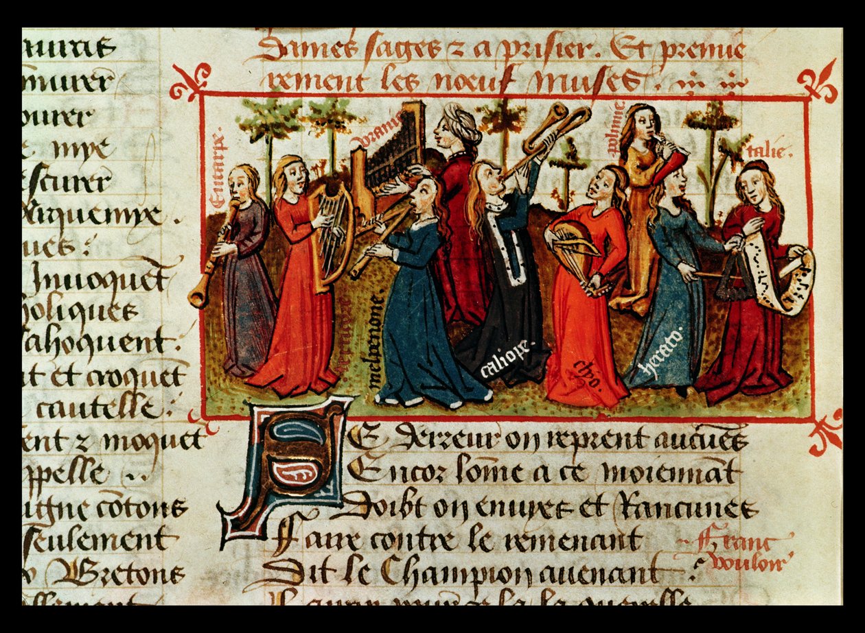 Les Neuf Muses, du Champion des Dames par Martin le Franc, 1451 - French School