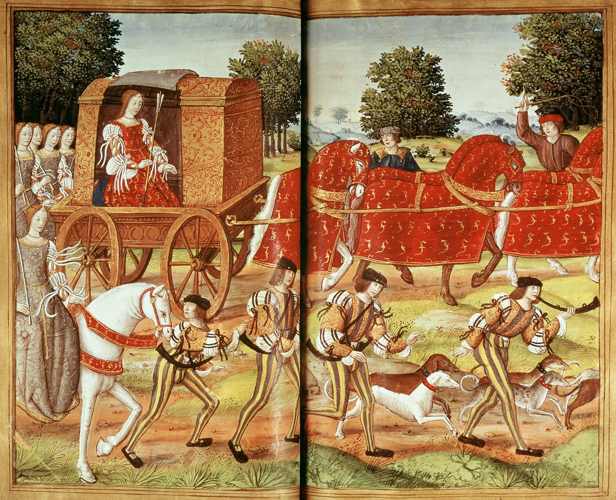 Ms Fr 874 f.31v Une chasse, illustration des Épîtres d