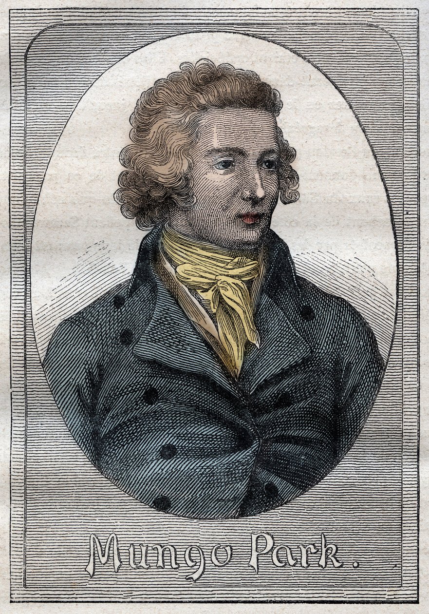 Mungo Park, explorateur écossais - Portrait de Mungo Park (1771-1806), explorateur écossais - illustration de « Les grands marins du XVIIIe siècle » - French School