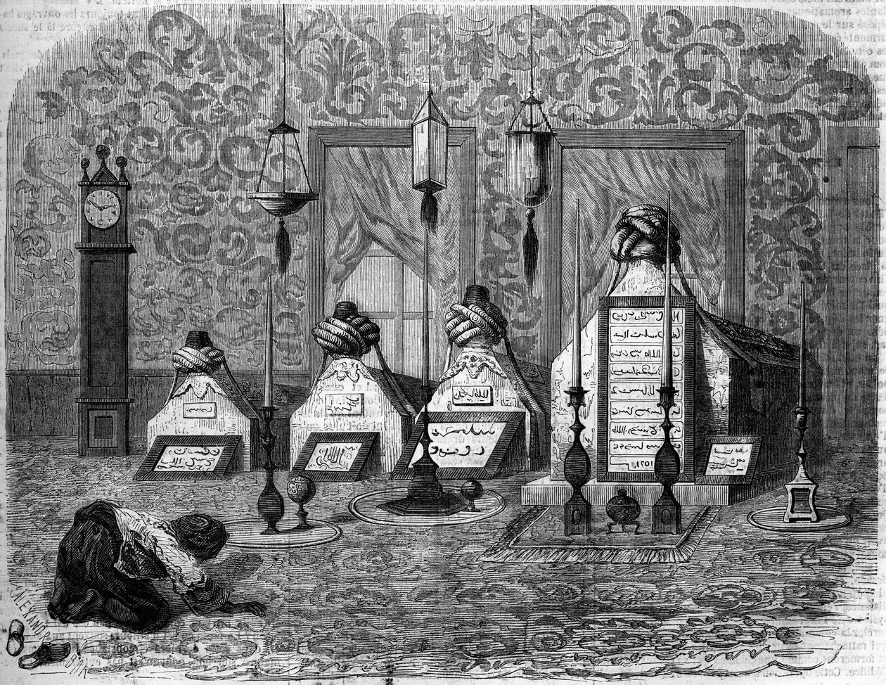 Art funéraire musulman : turbes (tombes) de derviches tourneurs. Scutari, Turquie - French School