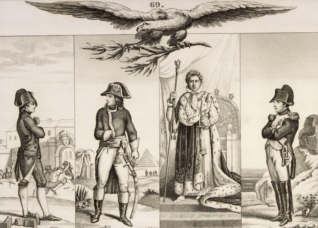 Napoléon Bonaparte (1769-1821) à quatre étapes de sa vie, de 
