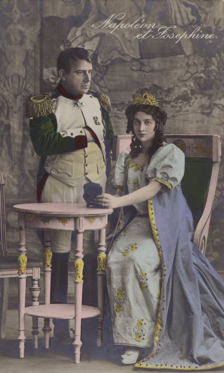 Napoléon et Joséphine (lithographie couleur) - French School