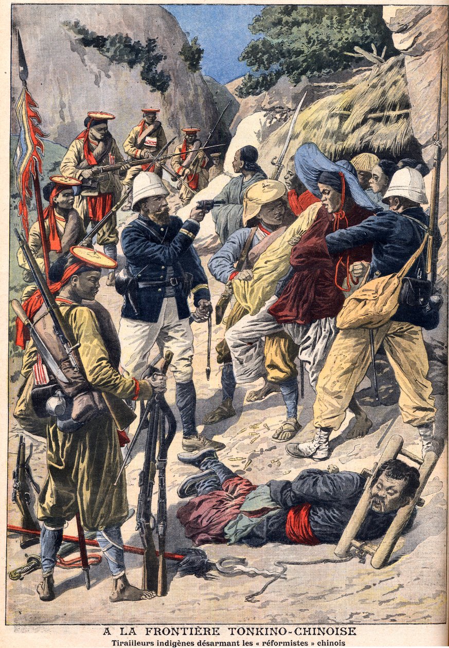 Troupes indigènes désarmant des 