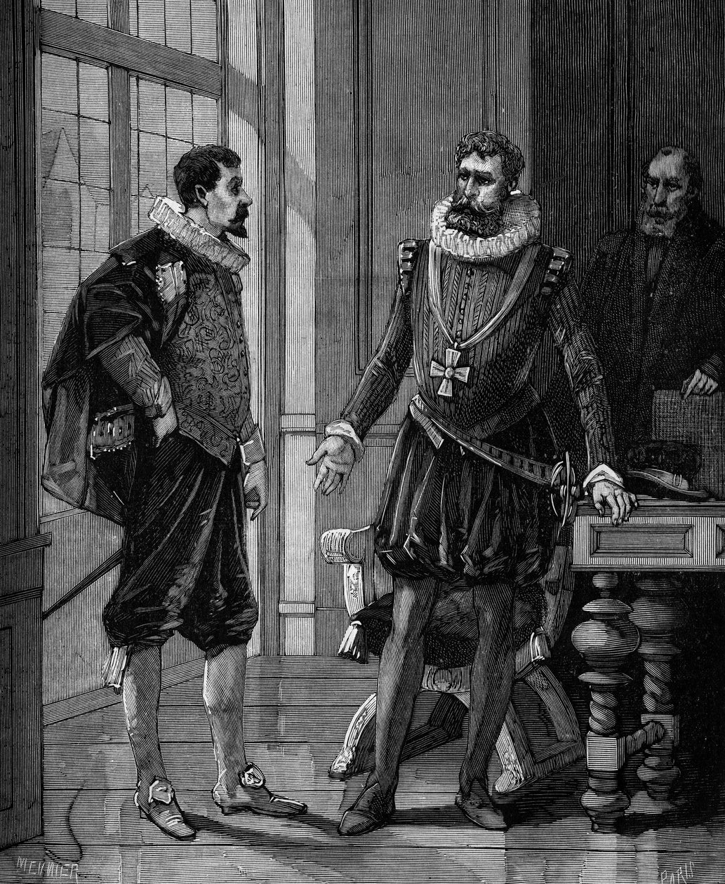 Olivier De Serres (1539 - 1619) agronome français avec Henri IV roi de France (1553-1610) - French School