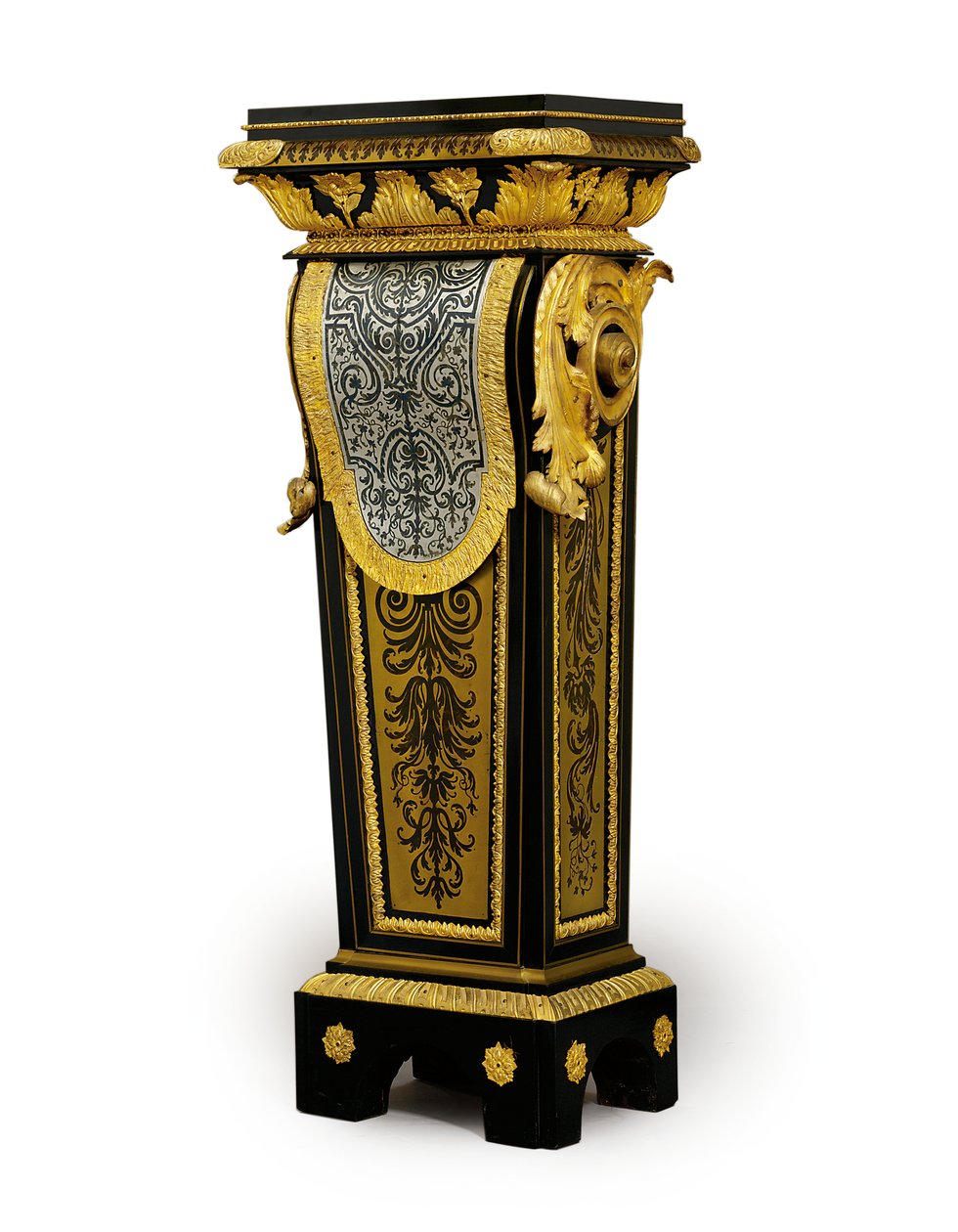 Un des deux piédestaux marquetés Louis XV, possiblement commandé par Claude-François Julliot, vers 1750-60 - French School