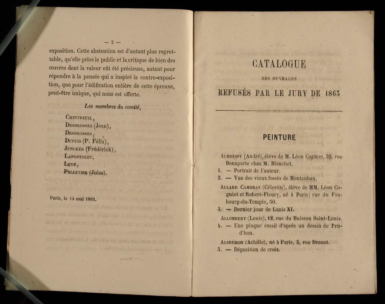 Chapitre de la peinture, du Salon des Refusés, 1863 - French School