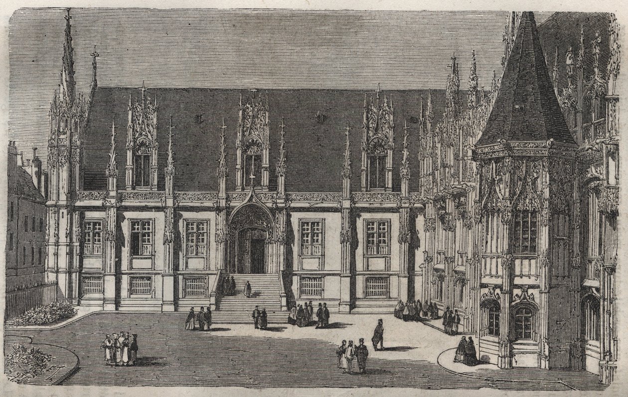 Palais de Justice de Rouen - gravure de « Histoire de France » par Victor Duruy (1811-1894) - 1882 - French School