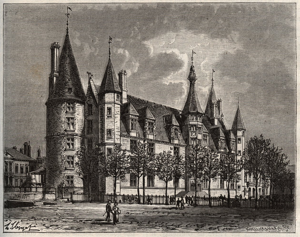 Palais ducal de Nevers - Château du XVe - XVIe siècle (gravure dans 