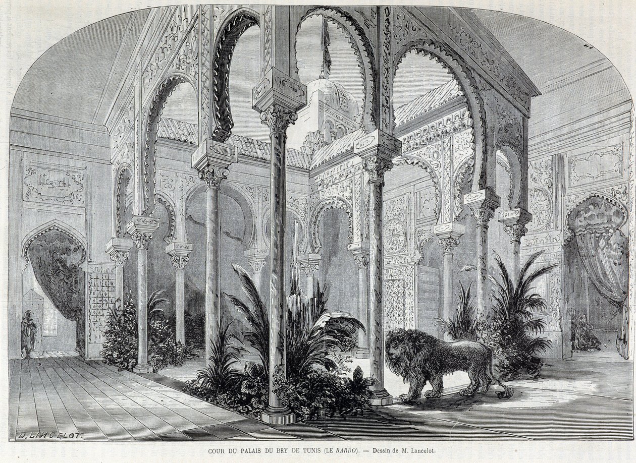 Parc du Montsouris : intérieur du Palais du Bey à Tunis à l