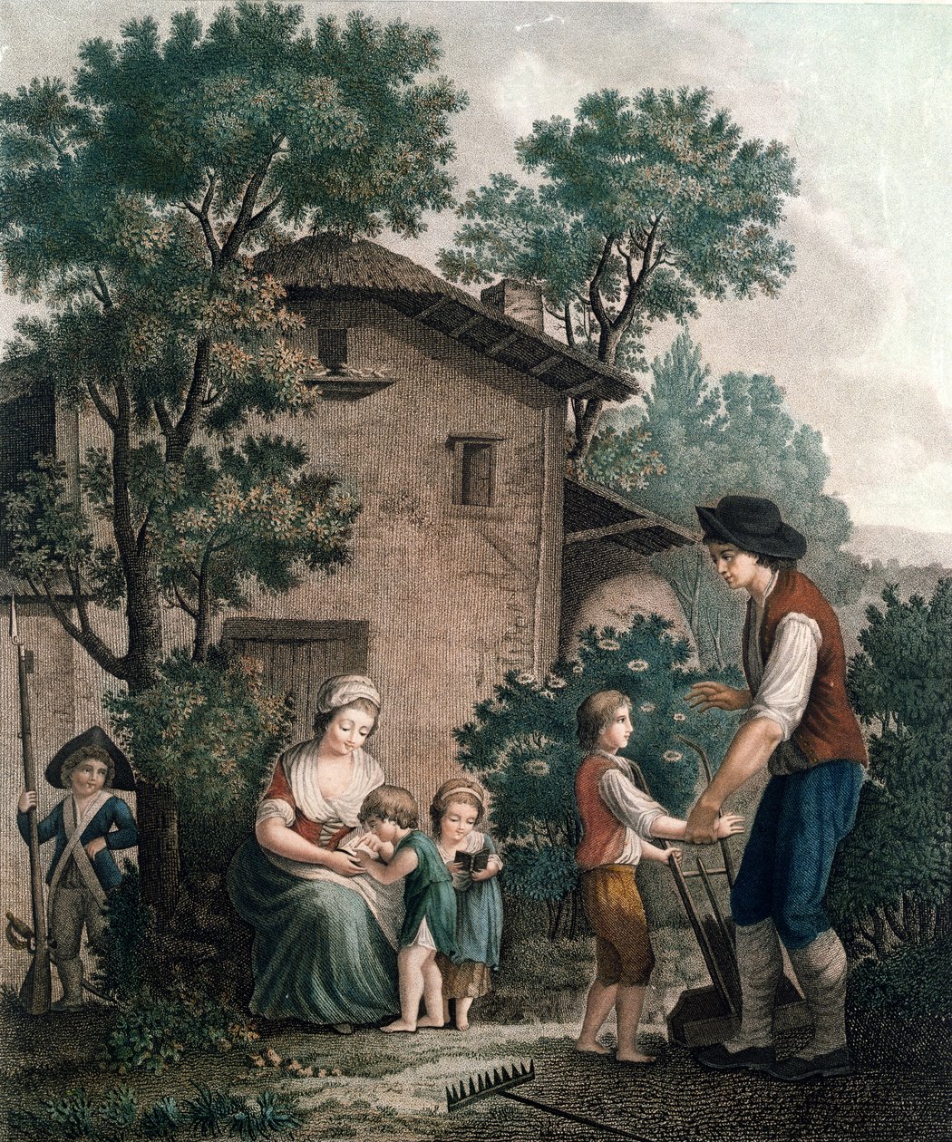 Les parents sont les vrais enseignants, fin du 18ème siècle - French School