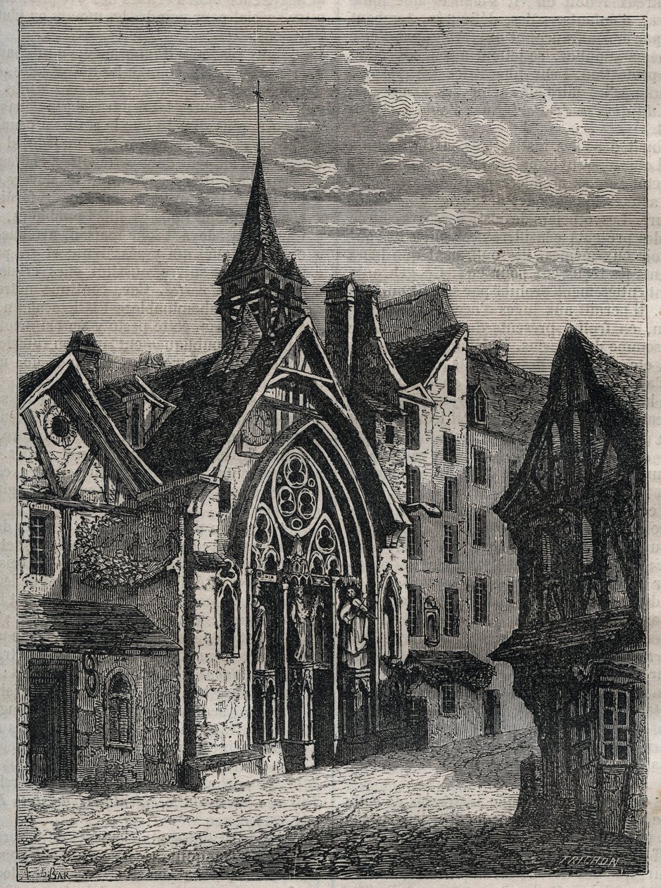 Paris - Rue Saint-Martin, église Saint-Julien-des-Ménétriers - Gravure dans « Histoire physique, civile et morale de Paris : depuis les premiers temps historiques jusqu