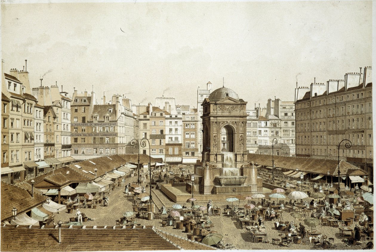 Paris, le Marché et la Fontaine des Innocents - French School