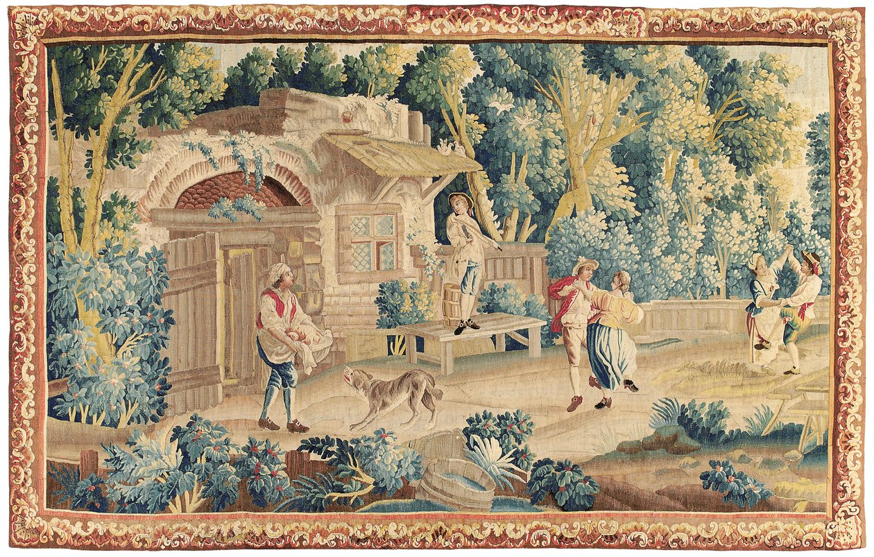 Tapisserie pastorale, Aubusson, milieu du XVIIIe siècle - French School