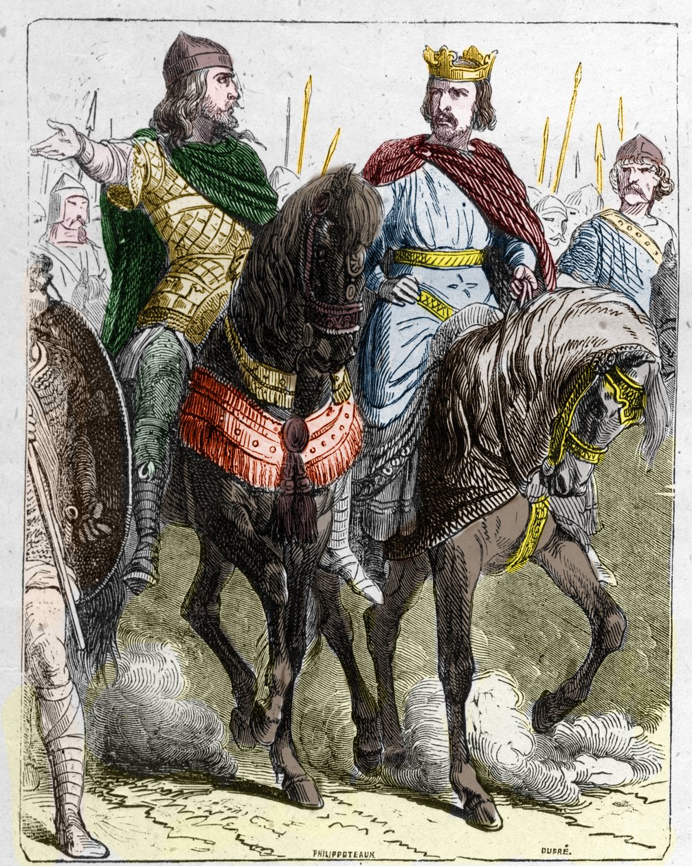 Pépin II de Herstal, dit Pépin le Gros ou Pépin le Jeune (645-714) avec Clovis III, roi des Francs de 691 à 695 - French School