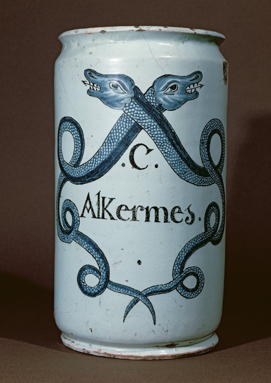 Pot pharmaceutique pour alkernes, de Rouen, vers 1770 - French School