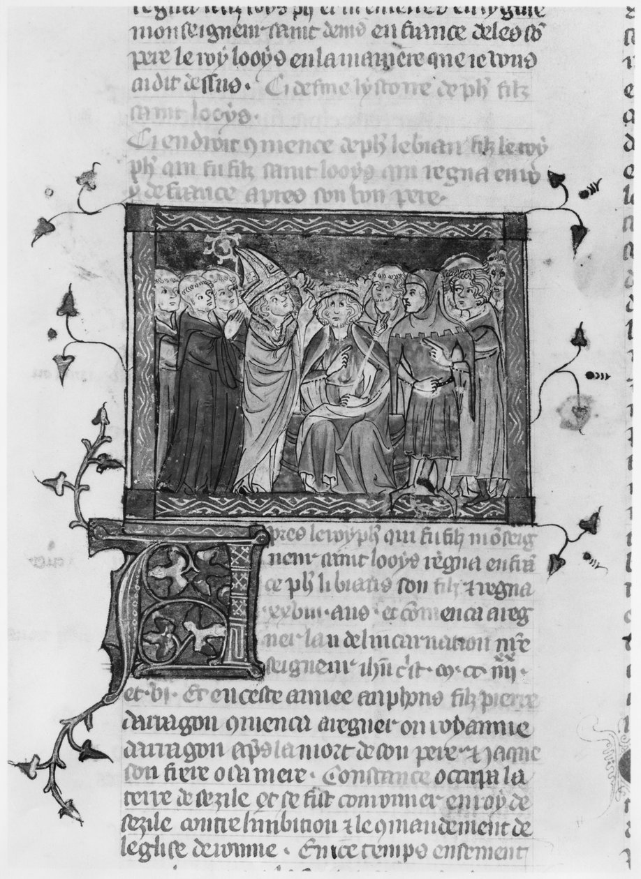 Philippe IV, illustration des Grandes Chroniques de France, 1375-79 - French School