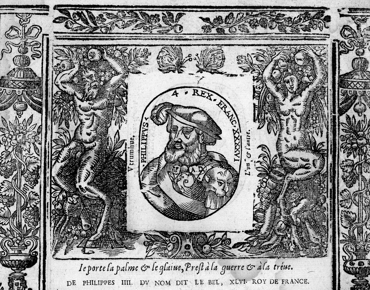 Philippe IV le Bel, portrait gravé en médaillon - French School