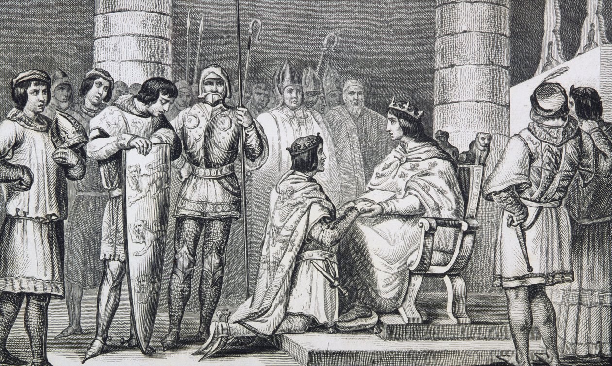 Philippe VI (1293-1350) de Valois rend hommage à Édouard III (1312-77) d