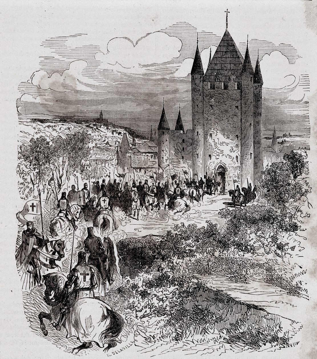 Philippe le Bel, ne se croyant pas en sécurité, vint chercher refuge à la Tour du Temple - dans « Paris à travers les siècles » de H. Gourdon de Kenouillac, éd. F. Roy, tax. Chanaine & fils, Volume I - French School