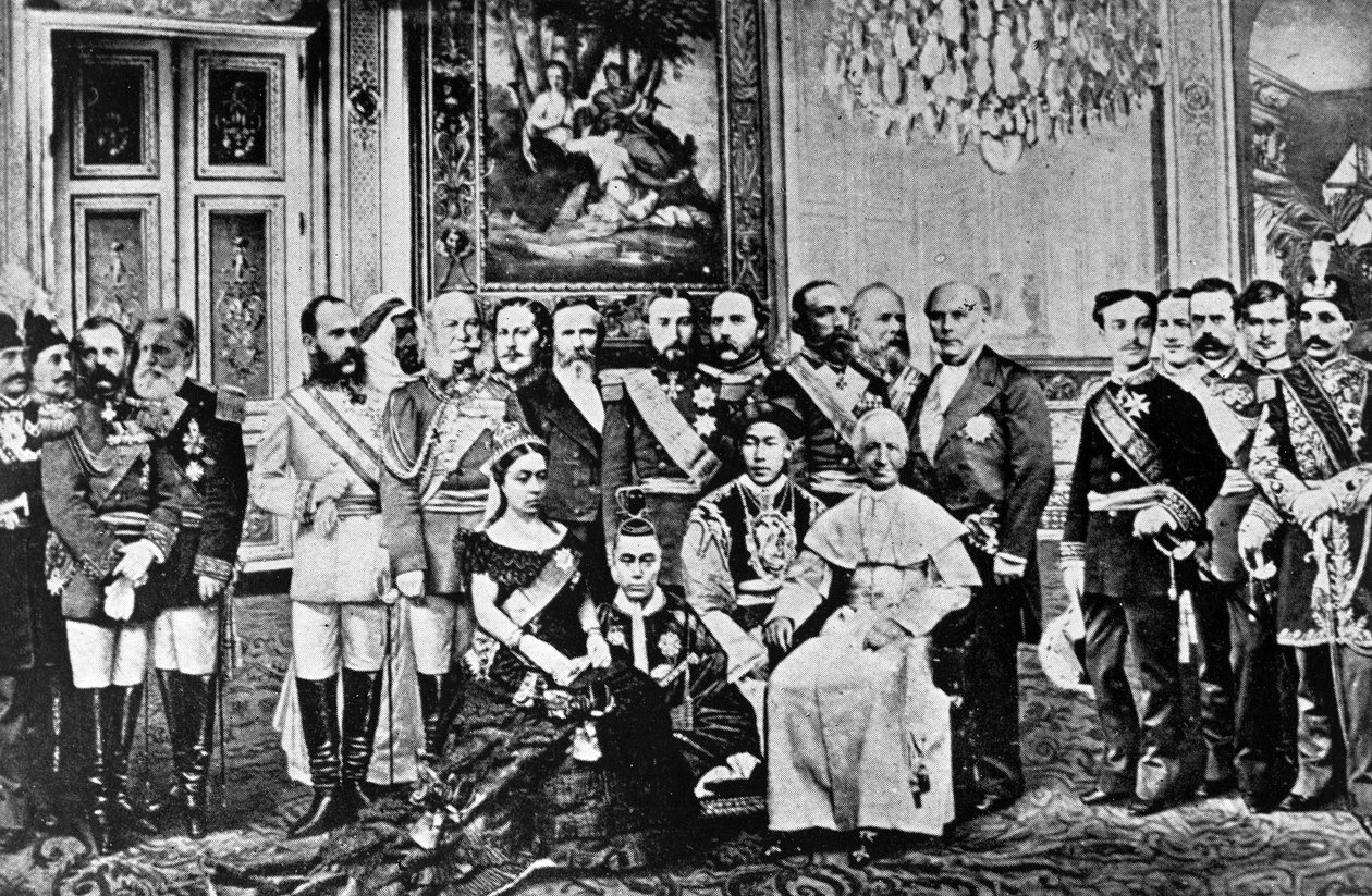 Photomontage des dirigeants mondiaux, 1867 - French School