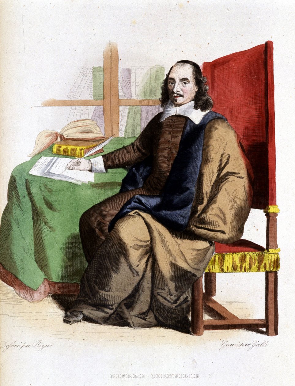 Pierre Corneille (1606 - 1684) - dans Ed. Mennechet, "Le Plutarque français" - French School