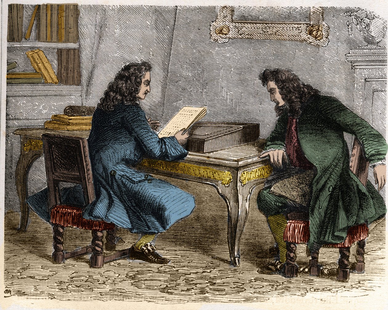 Pierre Corneille lisant le « Cid » à son frère Thomas Corneille avant de se rendre chez Anne « Ninon » de l