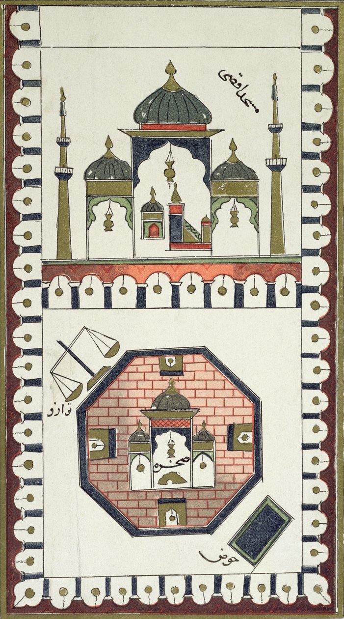 Plan de la mosquée Al-Aqsa et du Dôme du Rocher, d