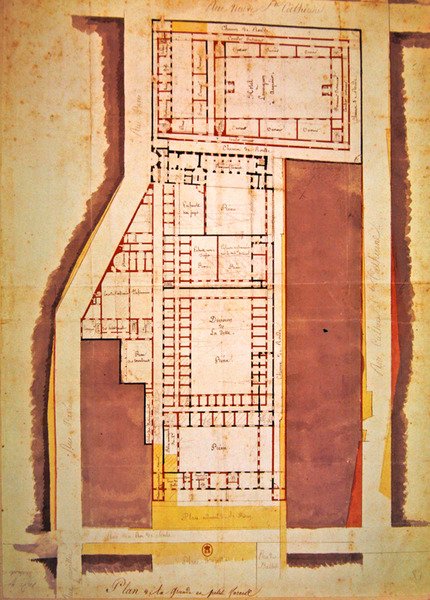 Plan de la prison de la Grande et Petite Force, rue du Roi de Sicile, Paris - French School