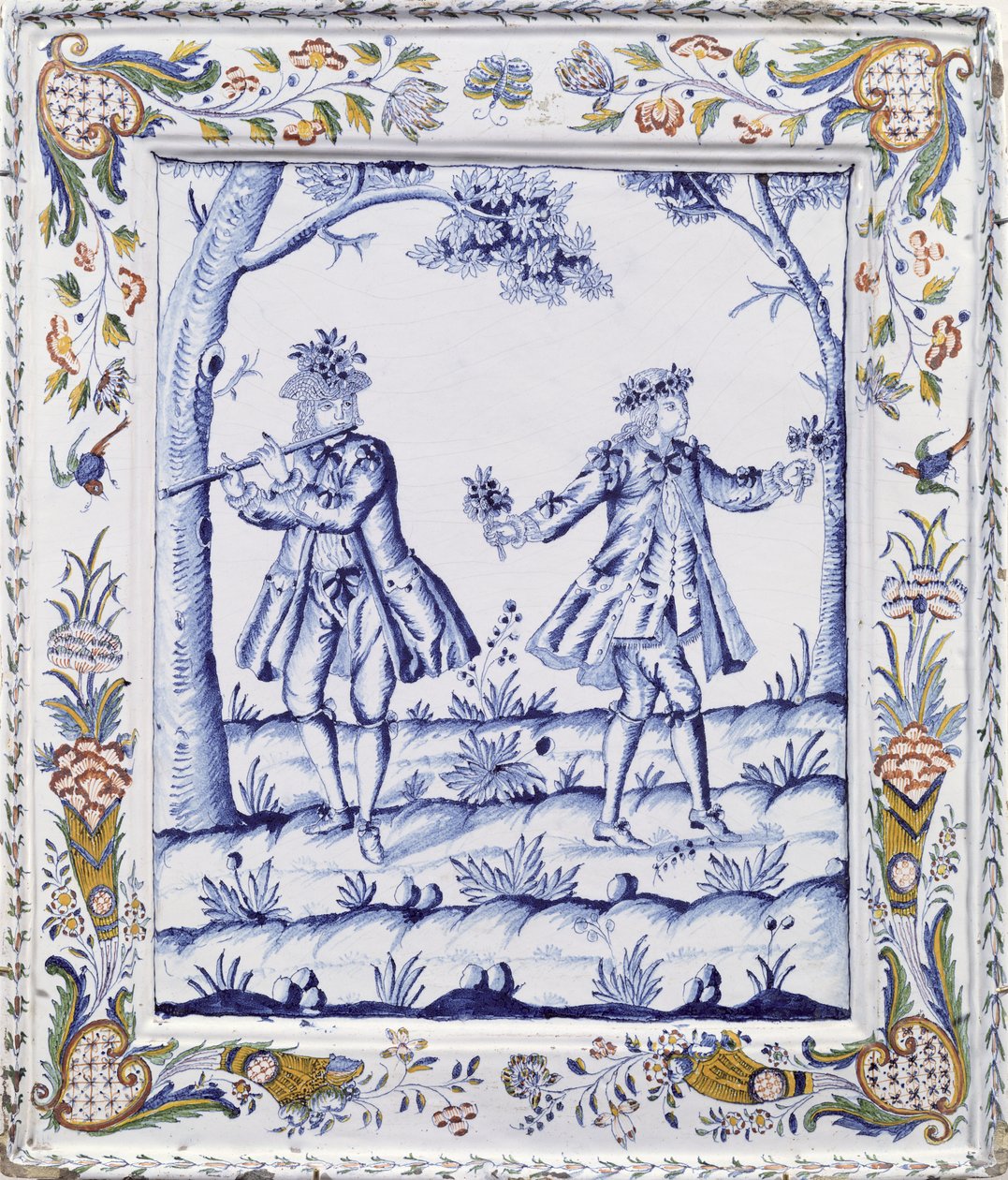 Plaque représentant une scène de La Flûte enchantée - French School
