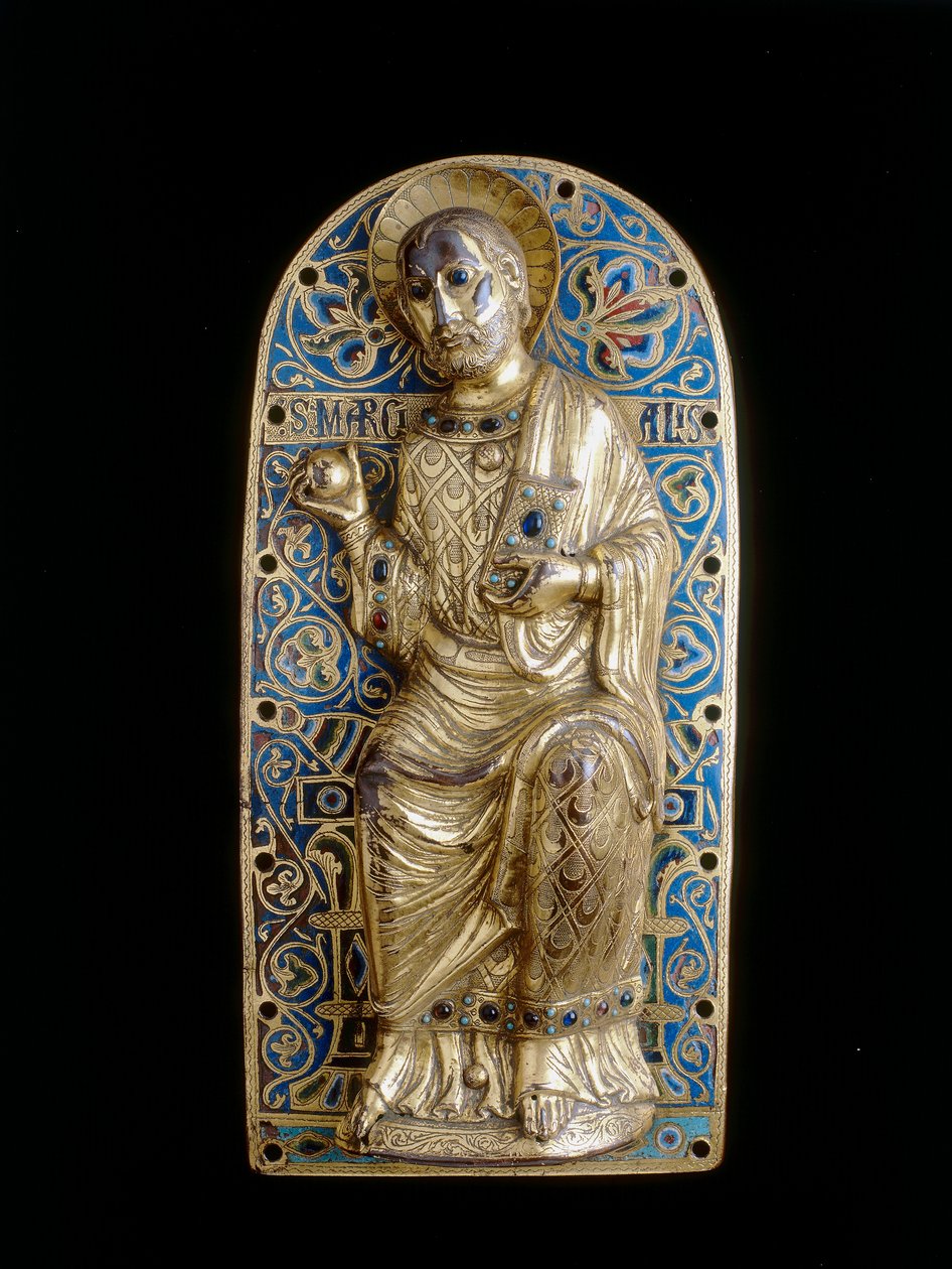 Plaque avec Saint Marziale par la manufacture de Limosina - French School