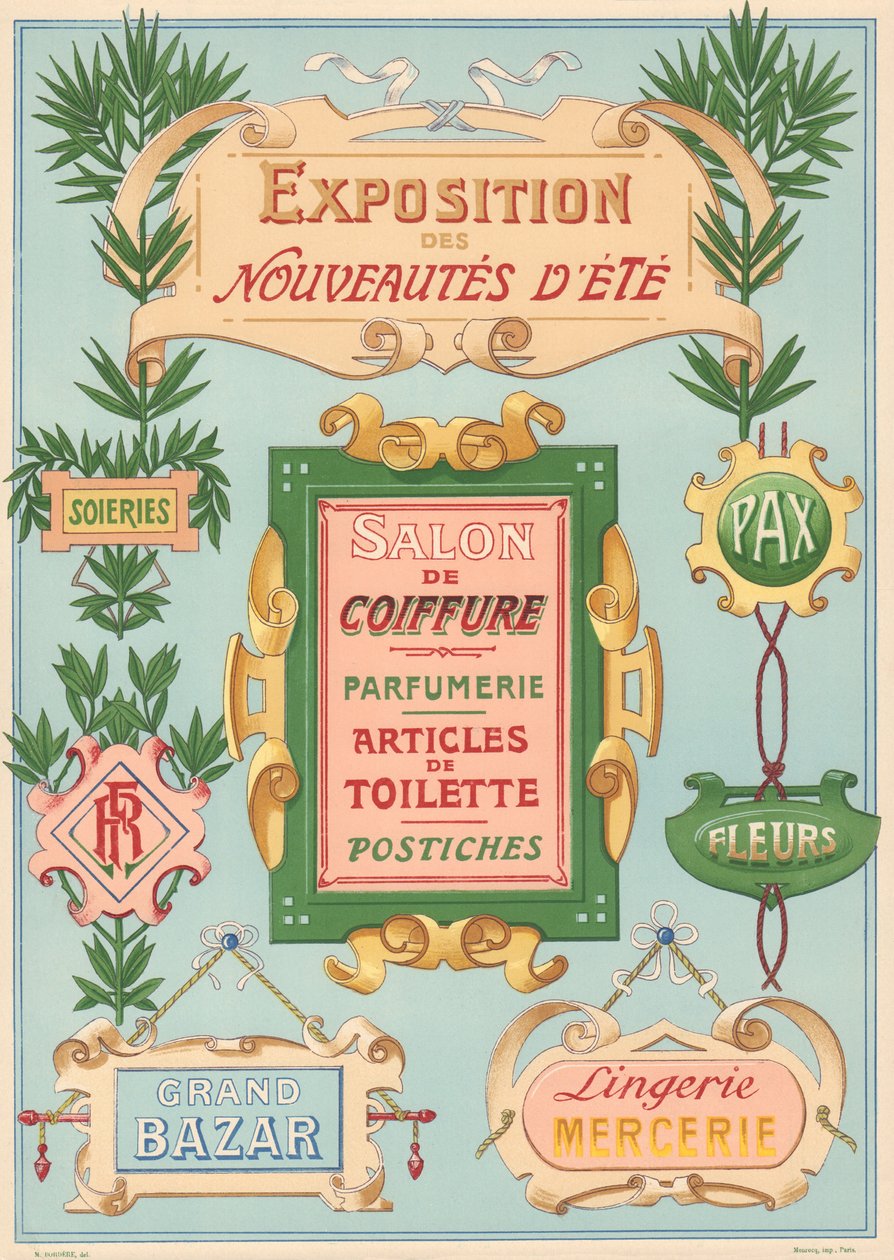Planche n° 17 : Modèles de signalisation pour peintre Art Nouveau - French School