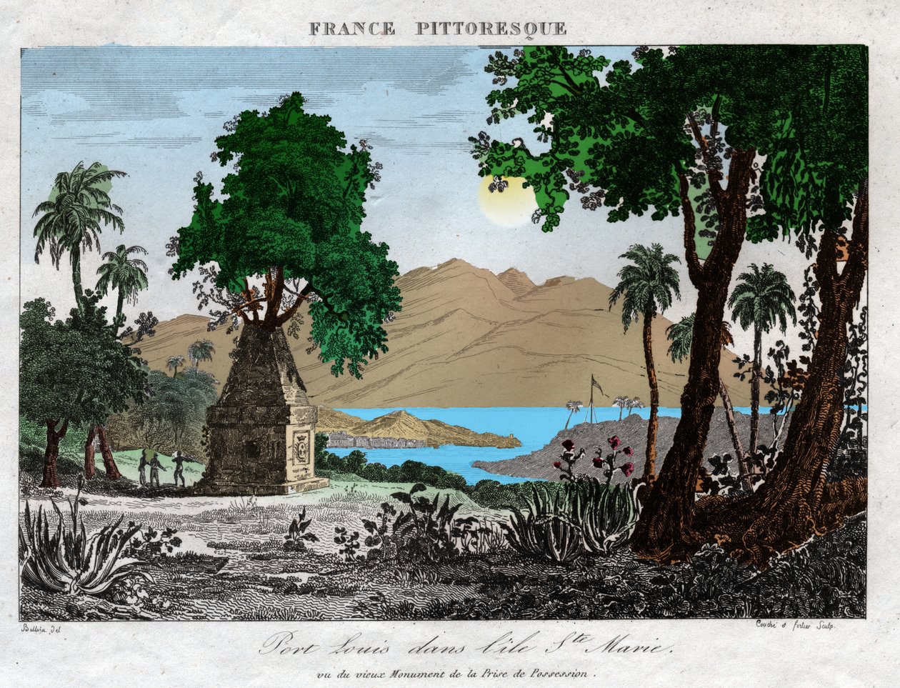 Port-Louis à Madagascar (gravure, vers 1850) - French School