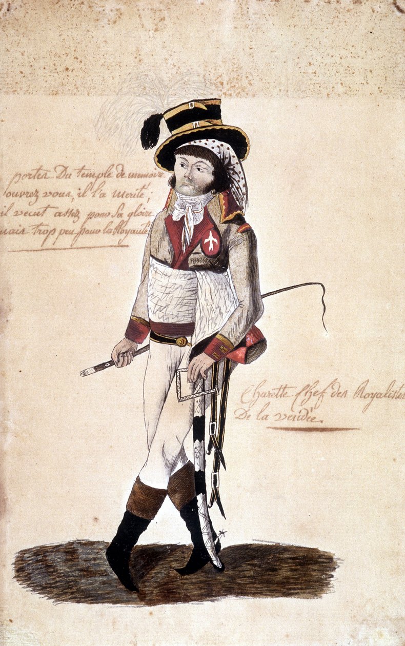 Portrait en pied de François Athanase de Charette de la Contrie (1763-1796), chef royaliste de la Vendée - Musée Dobrée, Nantes - French School