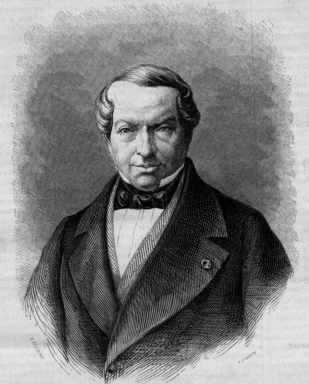 Portrait du Baron James de Rothschild (1792-1868), banquier allemand. Gravure dans "Le Monde Illustré" n°298 du 27 décembre 1862 - French School