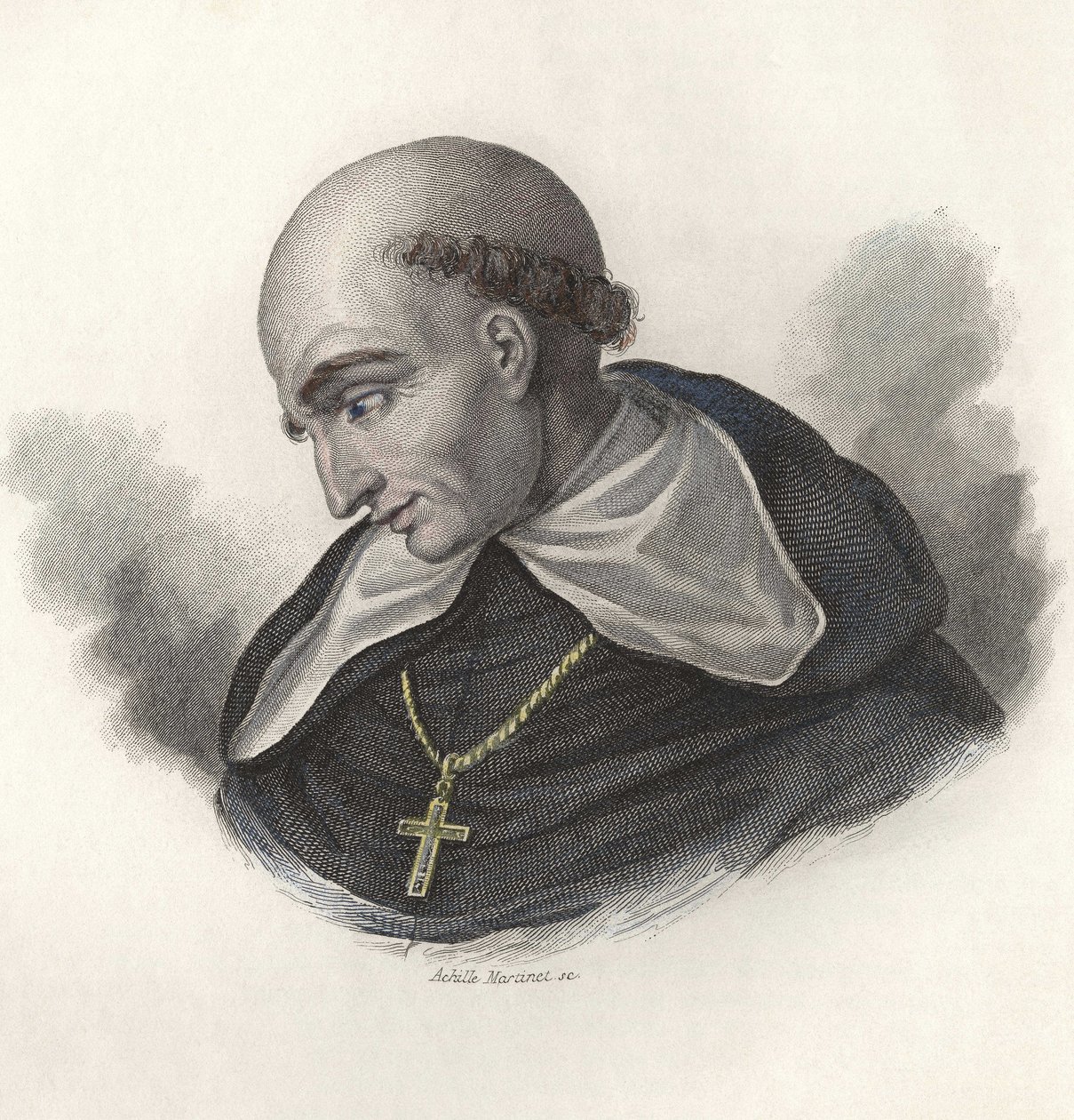 Portrait de Bartolomé de Las Casas (1472-1566), frère dominicain espagnol et évêque de Chiapas. dans "Portraits des Hommes Utiles" - French School