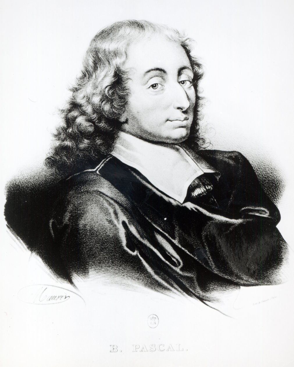 Portrait de Blaise Pascal (1623-62) gravé par François Séraphin Delpech (1778-1825) - French School