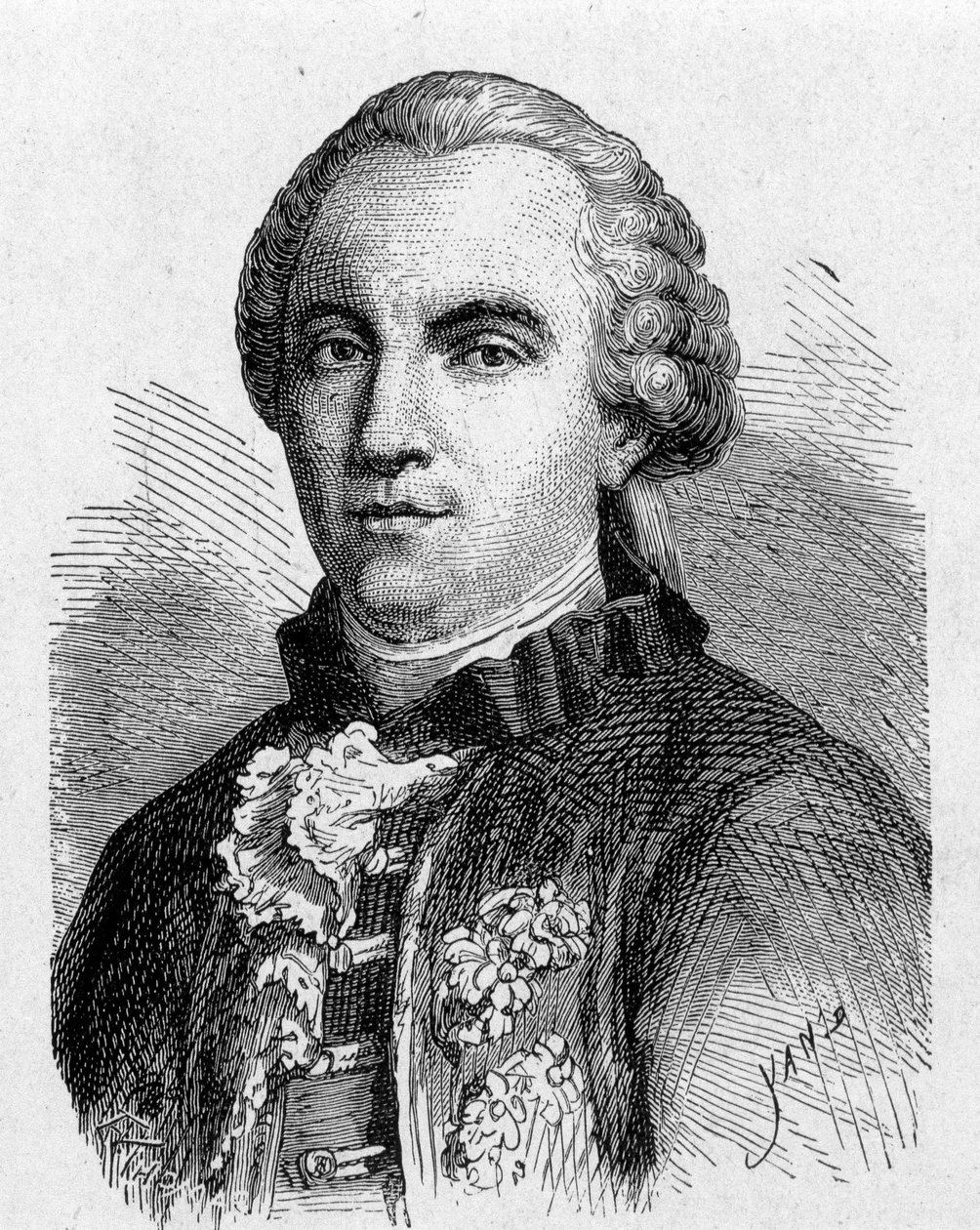 Portrait de Buffon (1707 - 1788) - dans « Album de la Science; savants illustres; Grandes découvertes » 1896. - French School