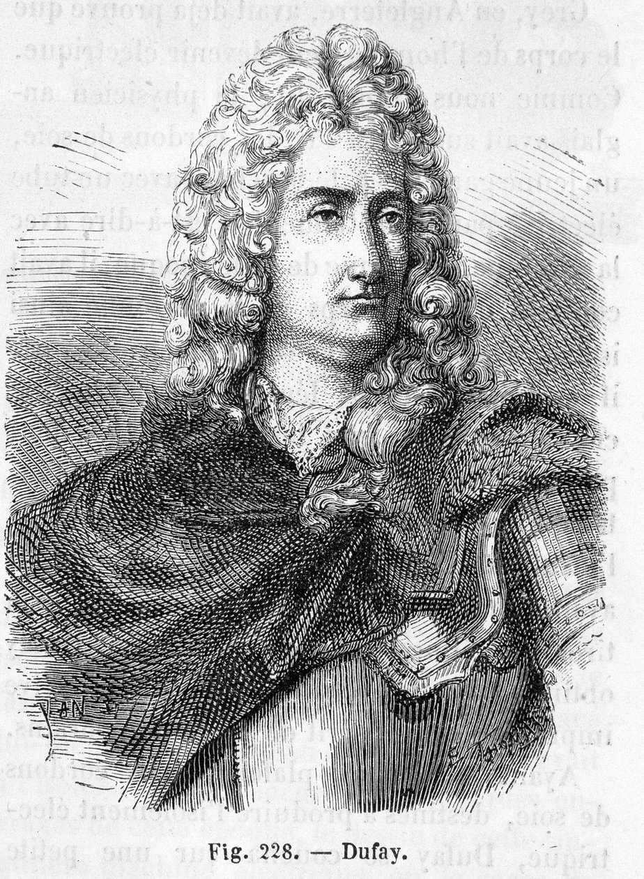 Portrait de Charles François Du Fay (Dufay?) (1698 - 1739), chimiste et physicien français - dans "Histoire de France" par Henri Martin - French School