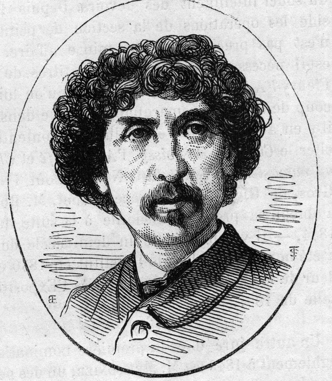 Portrait de Charles Garnier (1825-1898), architecte français. Gravure dans « Le Monde Illustré » n°890 du 2 mai 1874 - French School