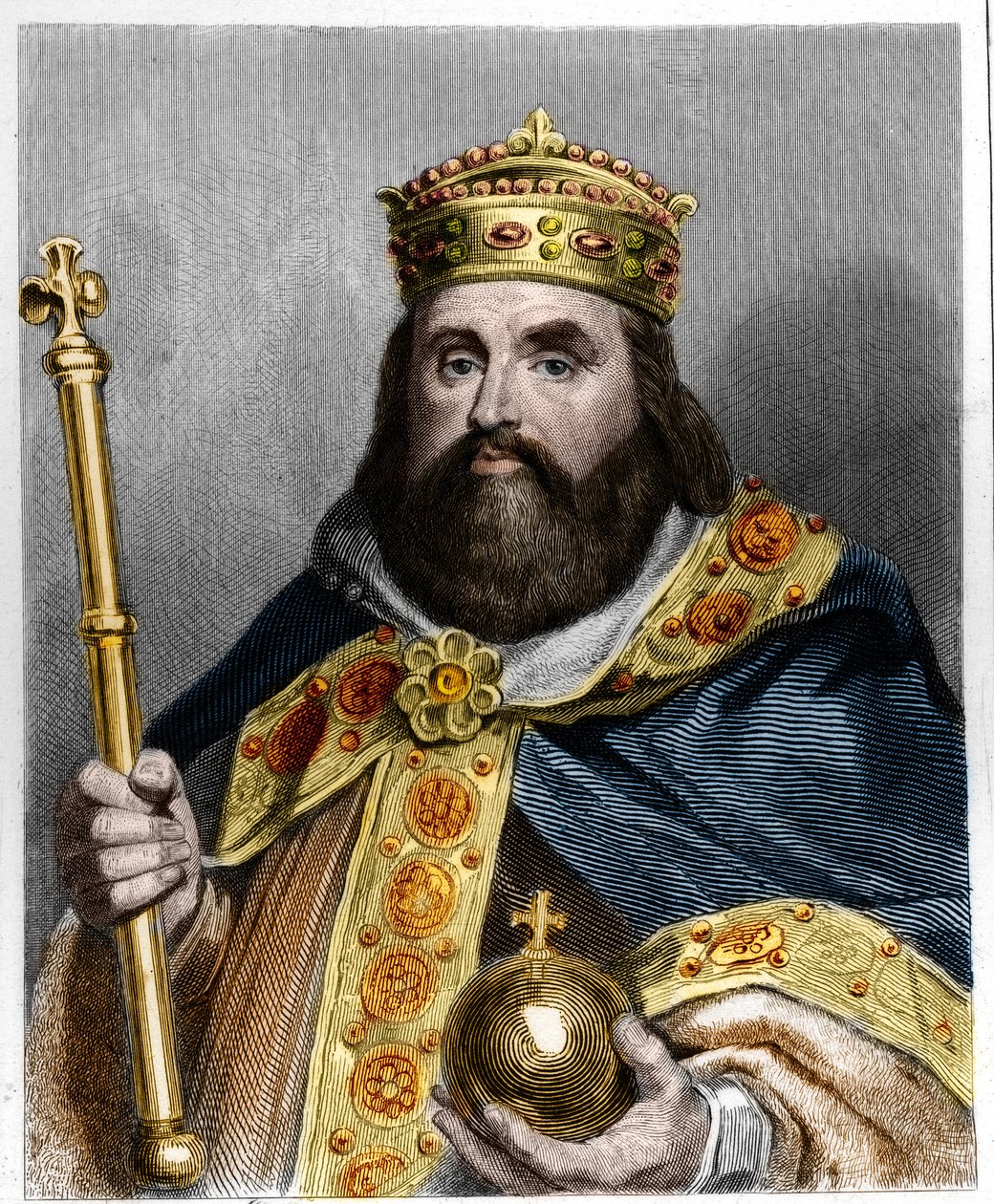 Portrait de Charles III le Gros (839-888) Empereur d